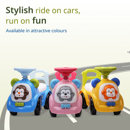 Sunny Ride on & Car for Kids with Music & Horn Steering, Push Car for Baby with Backrest, Safety Guard, Under Seat Storage & Big Wheels, Ride on for Kids 1 to 3 Years Upto 25 Kgs (Yellow)