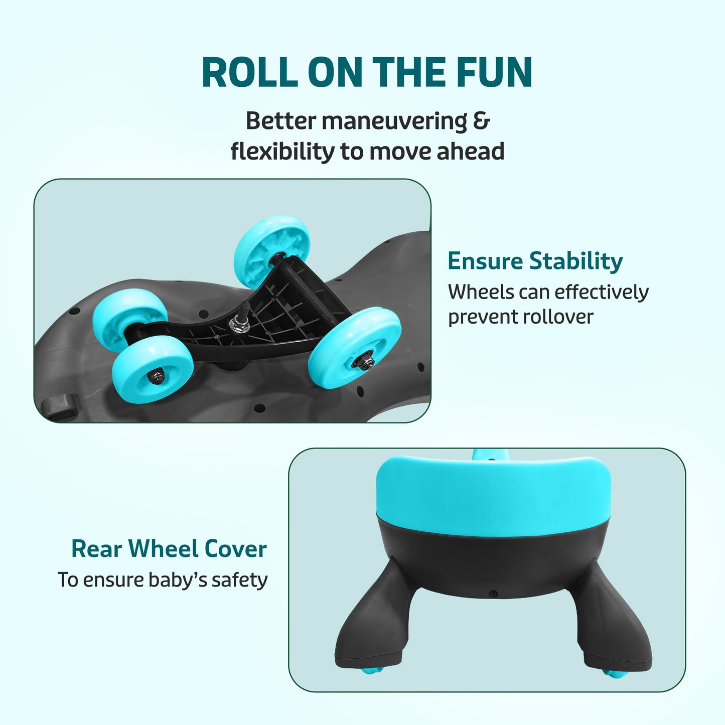 Sunny Swing Car, Magic Car, Kids Push Car, Magic Car for Kids, Comfortable Seats & Durable, Ride On Car, Magic Toy Car, 3+ Years, Blue and Black