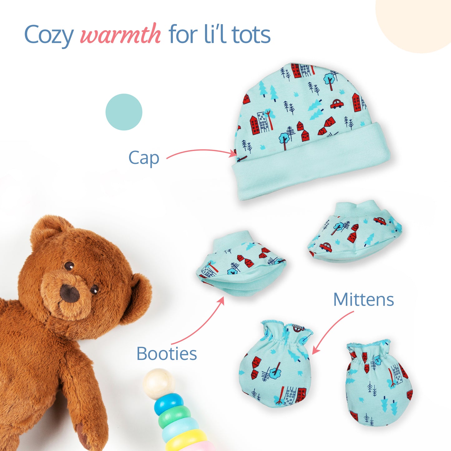 Newborn Baby Garment Gift Set, Pack Of 8, Pastel Green