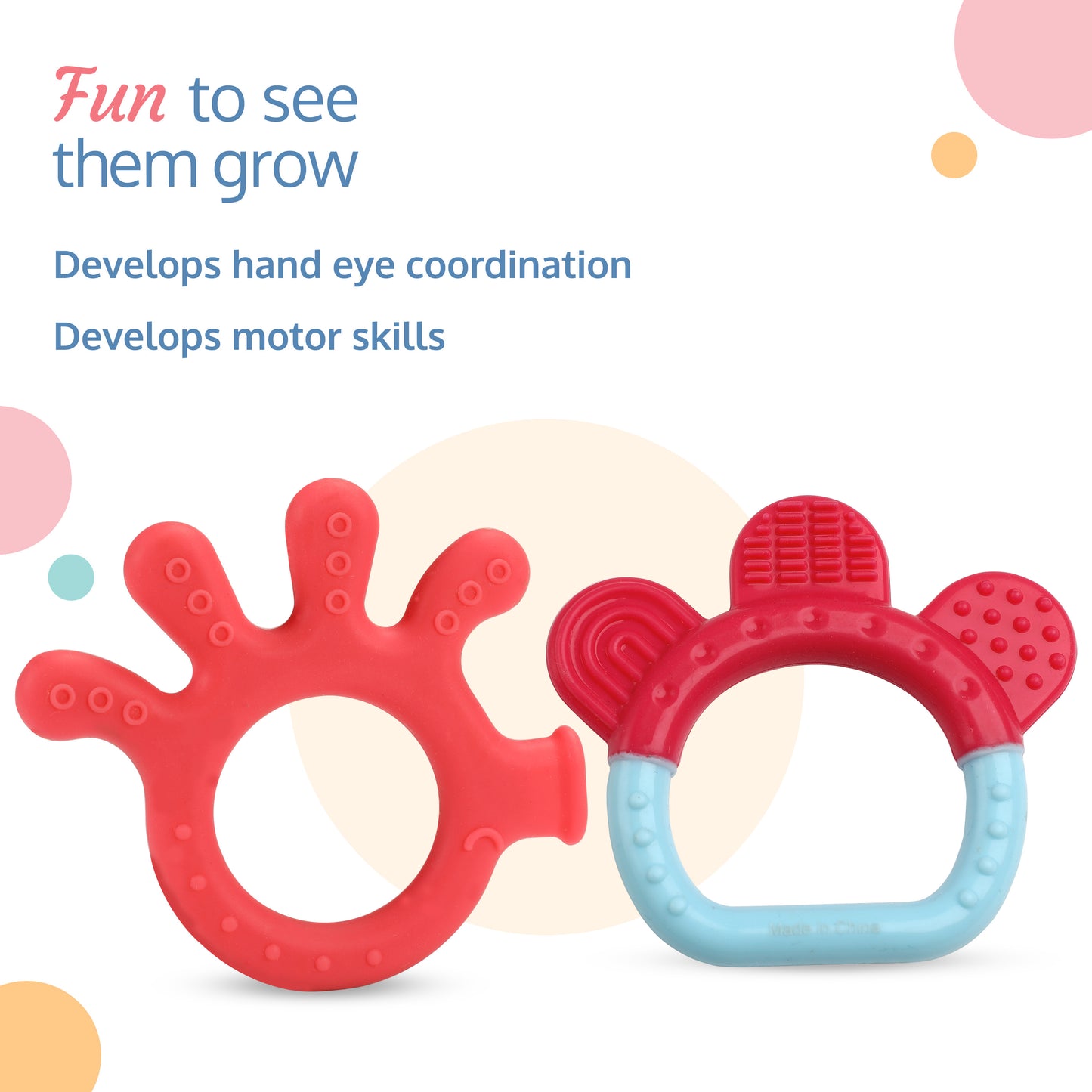 Baby Silicone Teether for teething gums, Finger & Ring