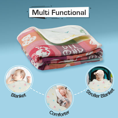 Baby Cotton Quilts Cum Wrappers, White Ice Cream