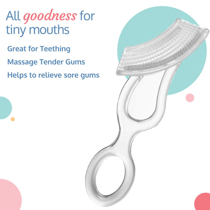 Baby Silicone Gum Cleaner & Toothbrush, 3M+, transparent