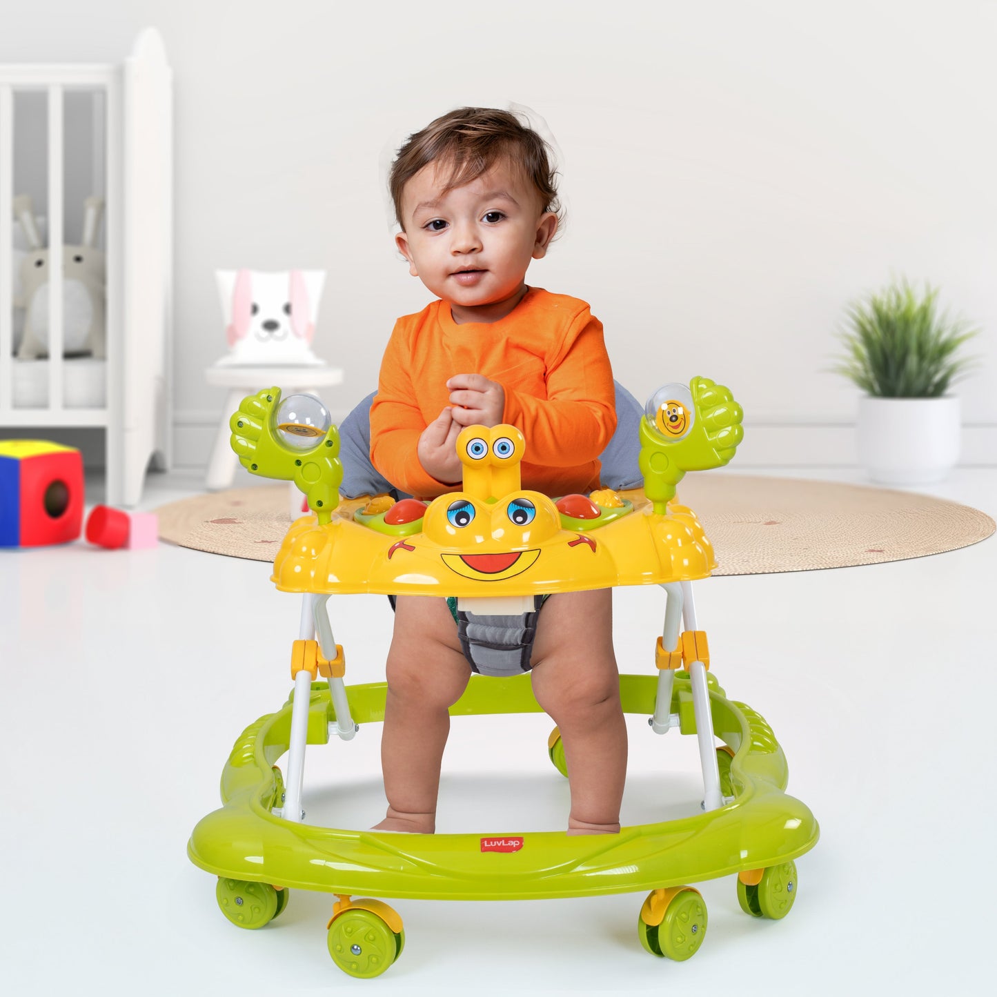 Starshine Baby Walker 9+ Months | 3 Level Height Adjustment Walker/Advanced Baby Activity Walker, Green