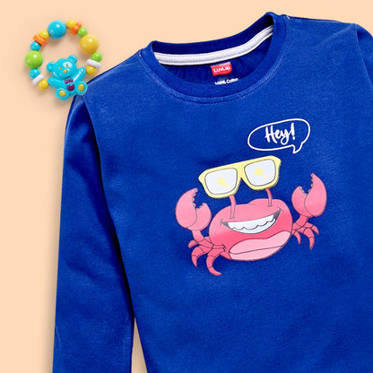 Baby Boys 100% Cotton Full Sleeve Boys T-Shirt & Pyjama Sets Pack Of 3, Navy, Aurora Red & Melange