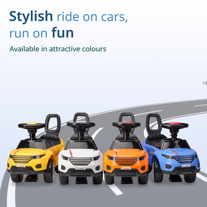 Starlight Ride on & Car for Kids with Music & Horn Steering, Push Car for Baby with Backrest, Safety Guard, Under Seat Storage & Big Wheels, Ride on for Kids 1 to 3 Years Upto 25 Kgs (White)