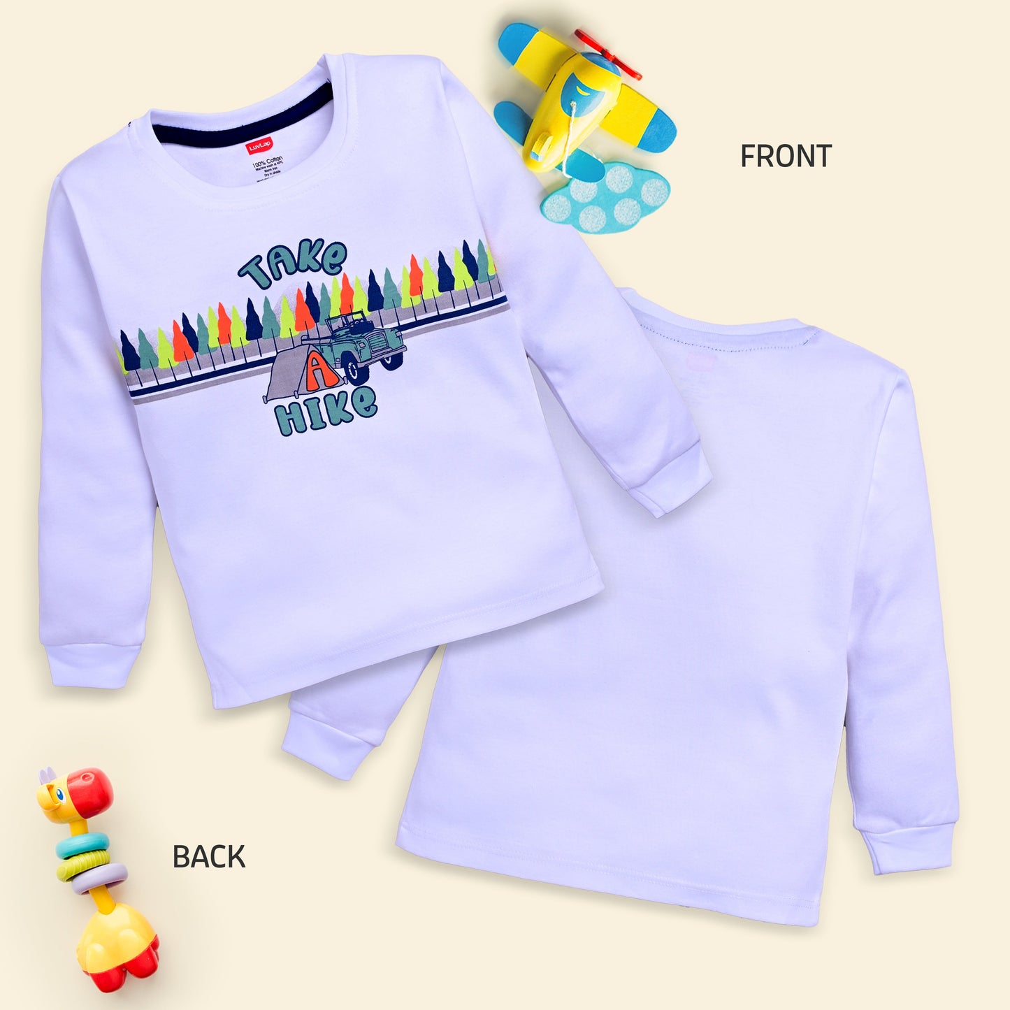 Baby Boys Regular Fit 100% Cotton Full Sleeves Boys T-Shirts Sets Pack Of 4, Paradise Green, Pink Rose, White & Mango