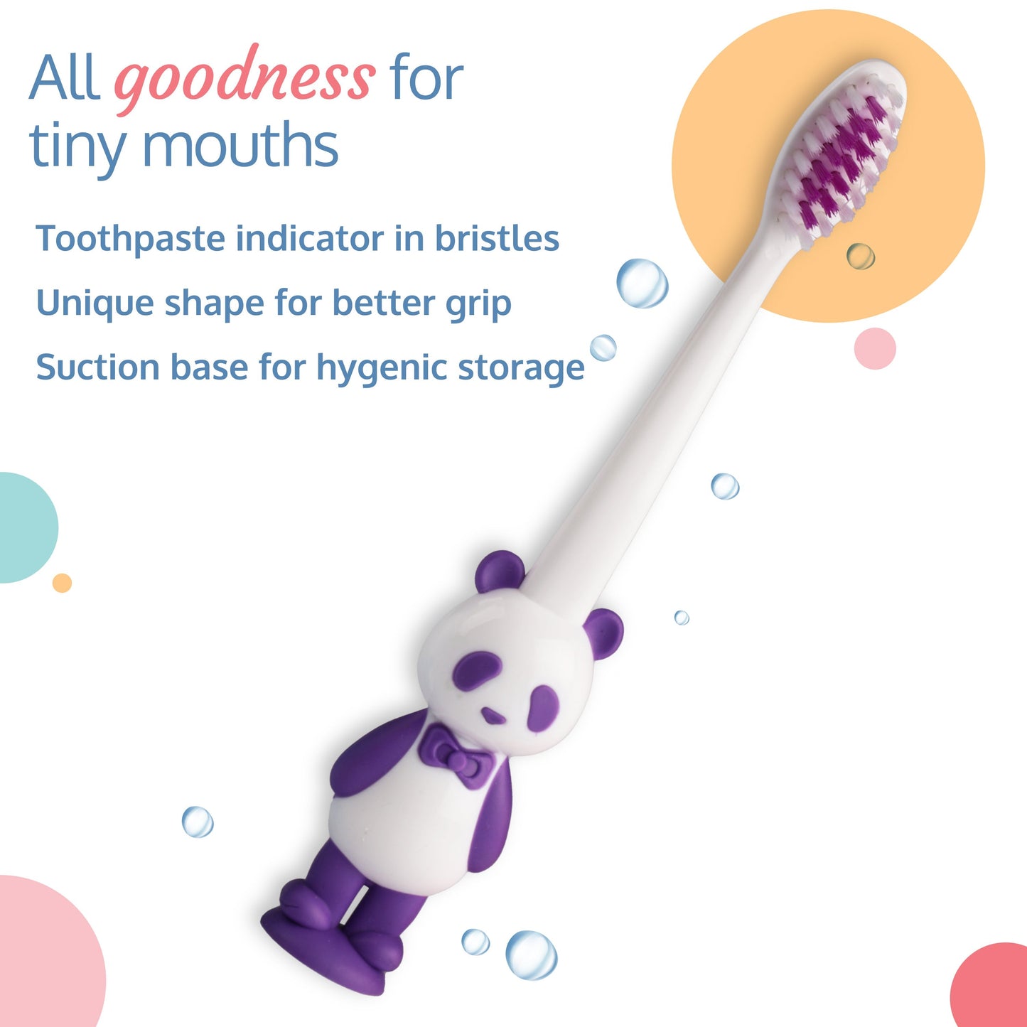 Panda Toothbrush with 12000 Nano Floss Bristles, Multicolor (Assorted - Colors may vary)