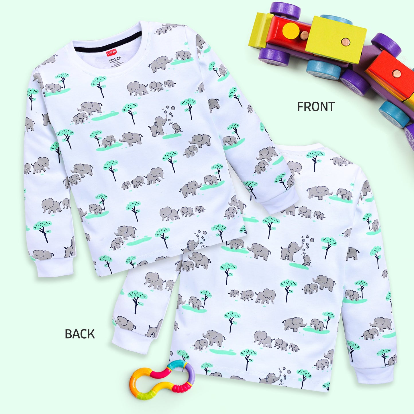 Baby Boys Regular Fit 100% Cotton Full Sleeves Boys T-Shirts Sets Pack Of 4, White, Lt.Pastel Green, Mango, Off White