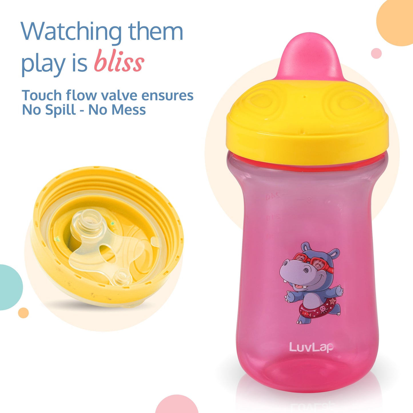 Happy Hippo Hard Spout Sipper (Pink)