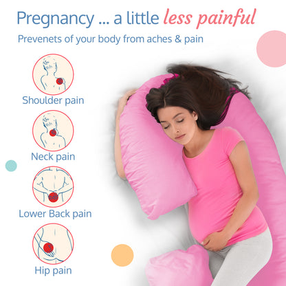 C - Shaped Pregnancy Pillow - Deep Pink