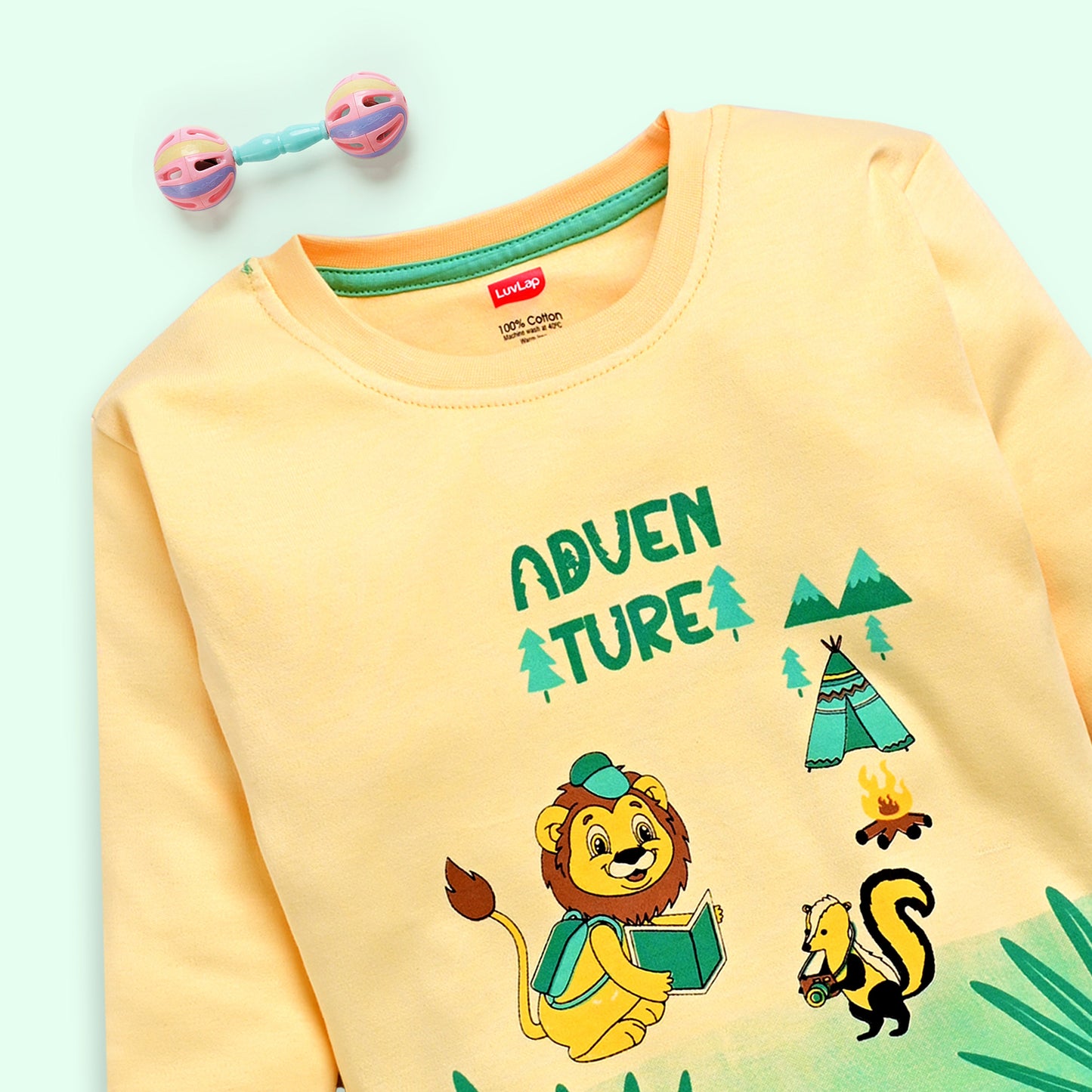 Baby Boys Regular Fit 100% Cotton Full Sleeves Boys T-Shirts Sets Pack Of 4, White, Lt.Pastel Green, Mango, Off White