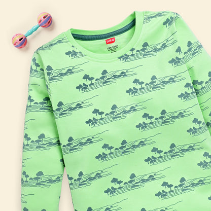 Baby Boys Regular Fit 100% Cotton Full Sleeves Boys T-Shirts Sets Pack Of 4, Paradise Green, Pink Rose, White & Mango