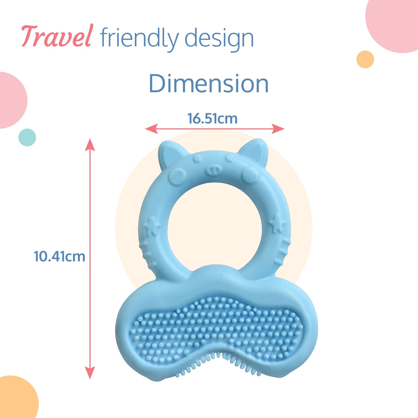 Silicone Baby Teether With Bristles, Blue