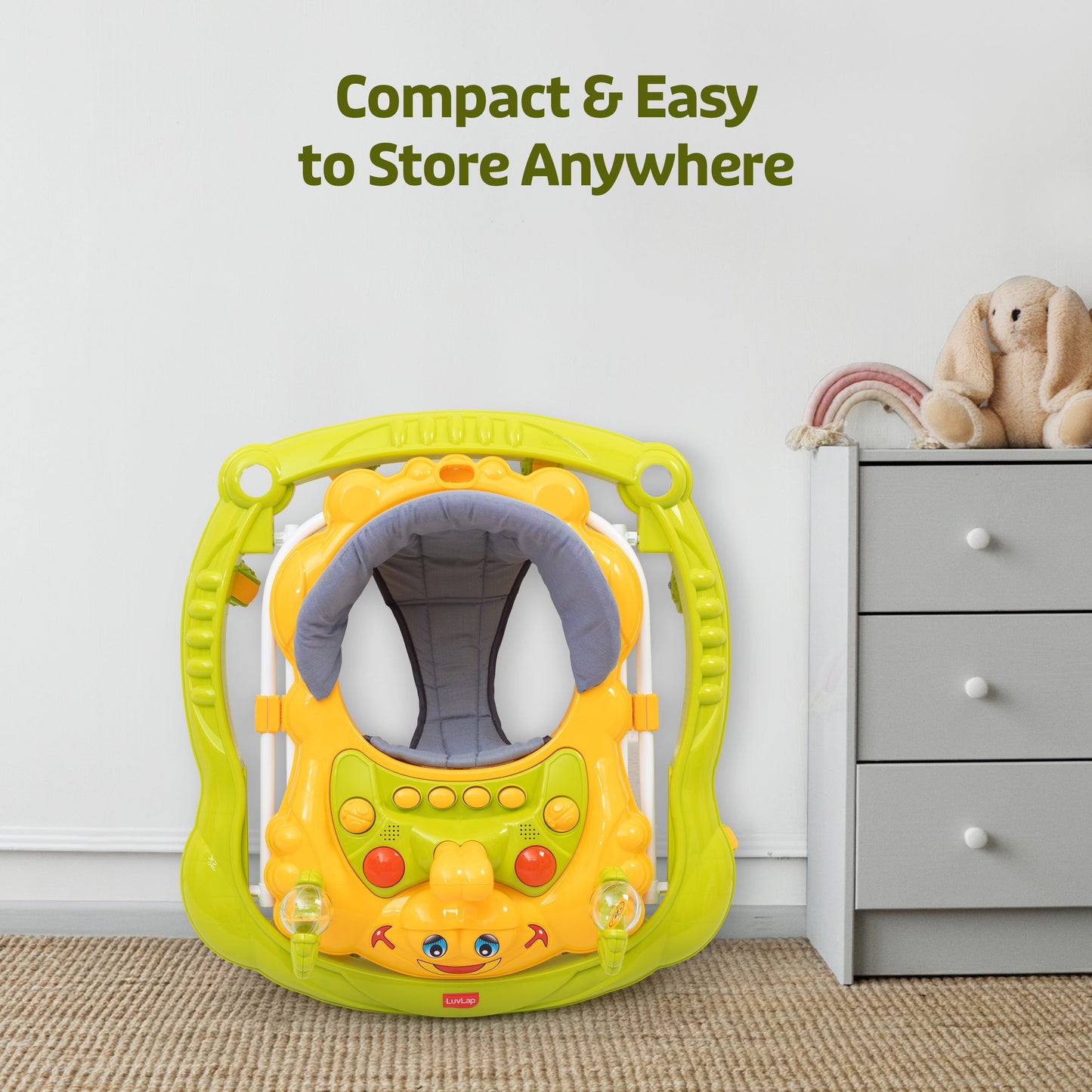 Starshine Baby Walker 9+ Months | 3 Level Height Adjustment Walker/Advanced Baby Activity Walker, Green