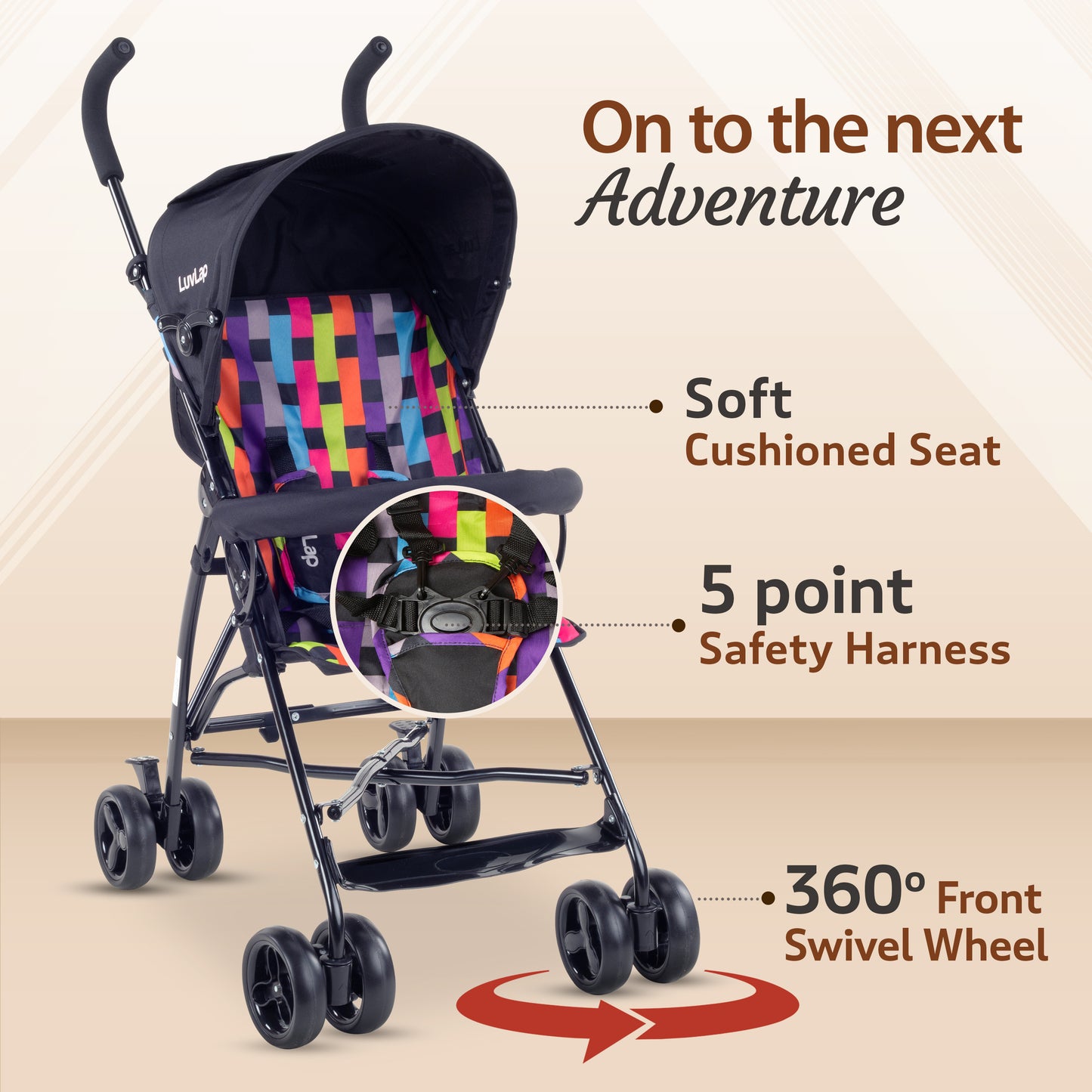 Tutti Frutti Baby Stroller Buggy, Black