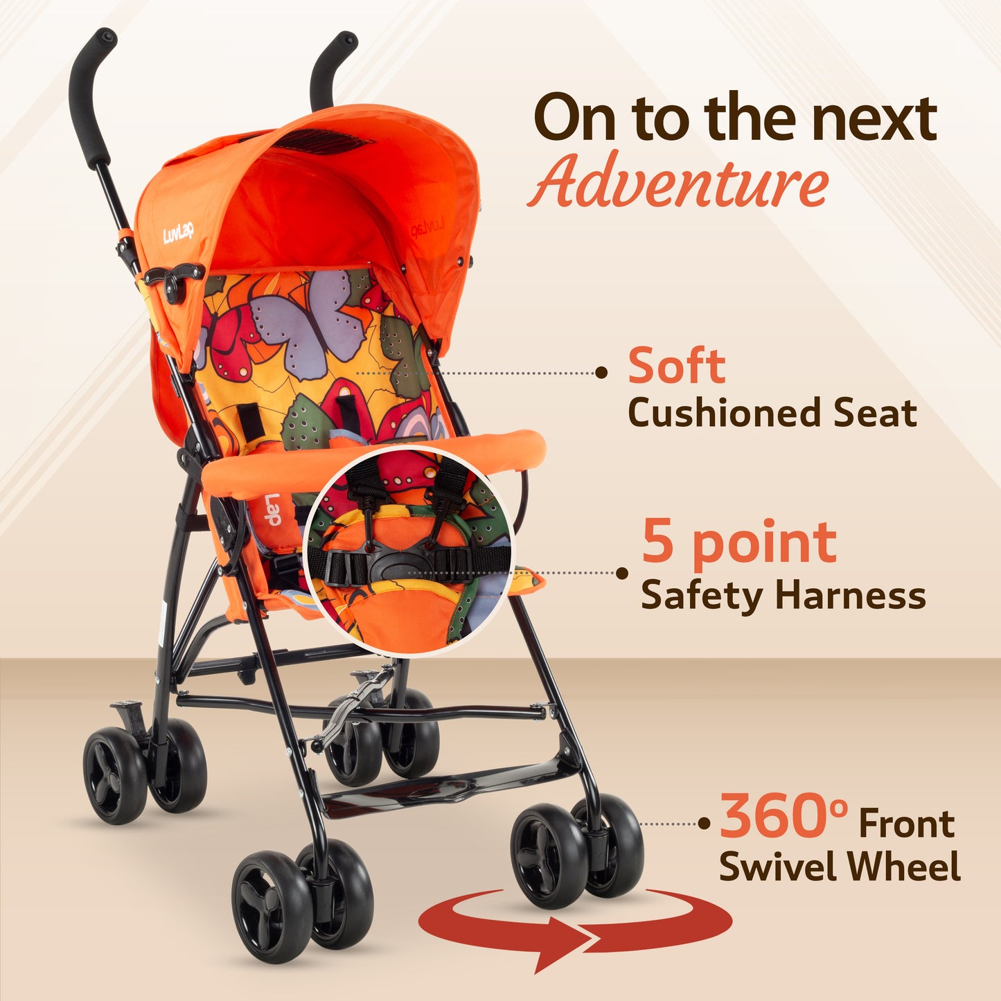 Tutti Frutti Baby Stroller Buggy, Orange