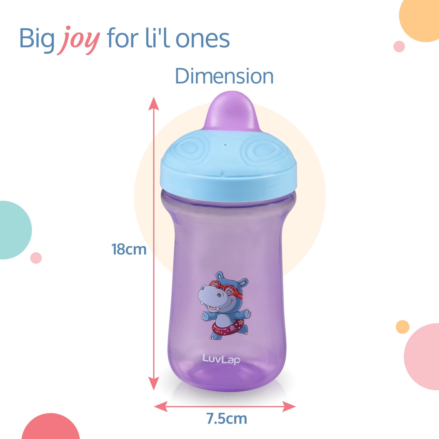 Happy Hippo Hard Spout Sipper (Purple)