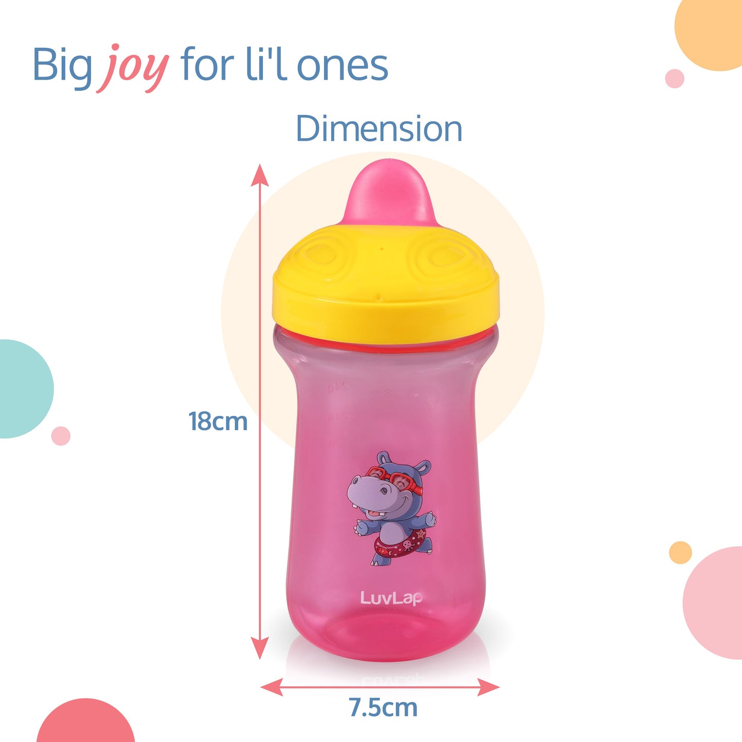 Happy Hippo Hard Spout Sipper (Pink)