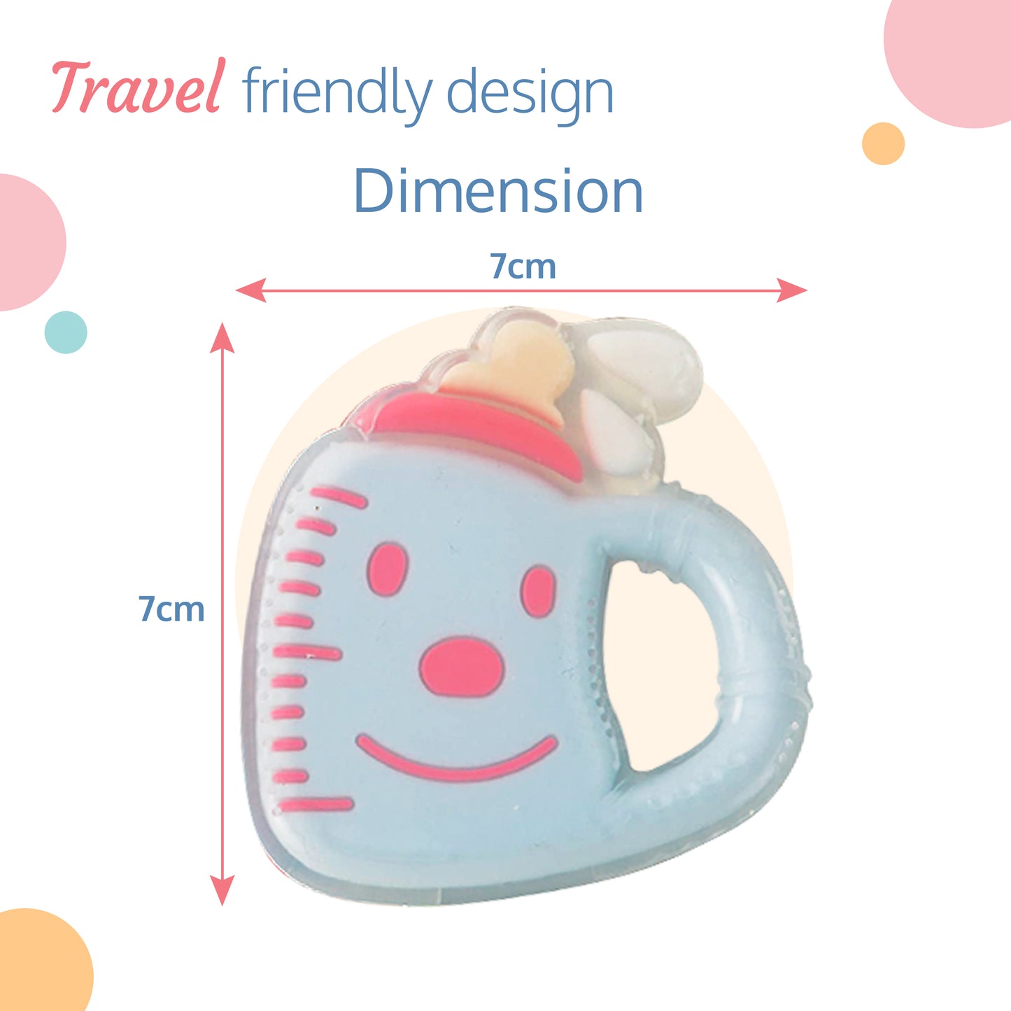 Silicone Teether, Milk Time Design, 3m+, BPA Free (Multicolour)