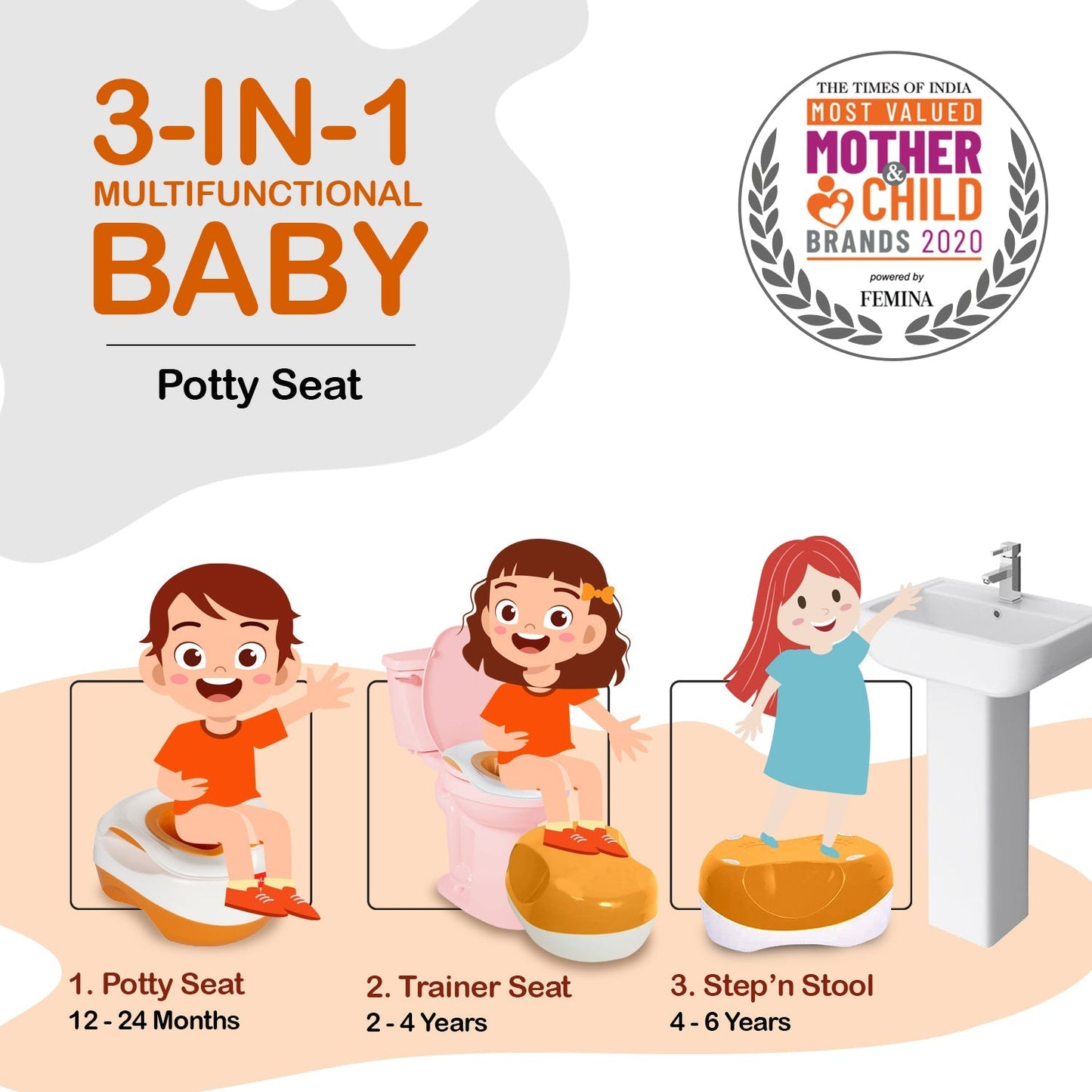 Classic Baby Potty Seat, Orange
