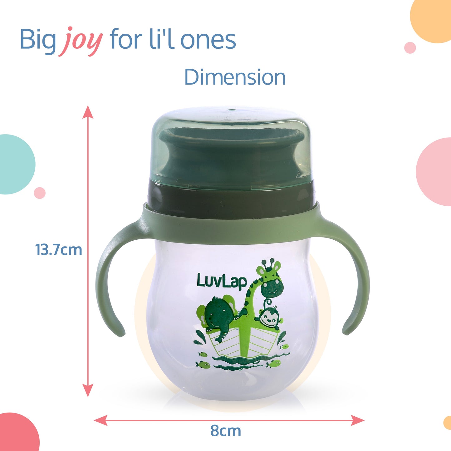 Baby Bite Resistant Soft Spout 360° Sipper Cup, 240 ml, Green
