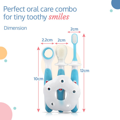 Baby Training Toothbrush, 3 Pcs, (White/Blue)