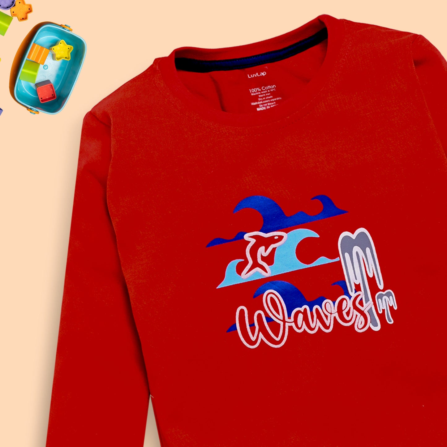 Baby Boys 100% Cotton Full Sleeve Boys T-Shirt & Pyjama Sets Pack Of 3, Navy, Aurora Red & Melange
