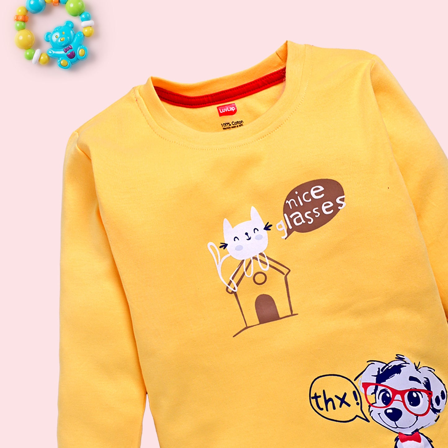 Baby Boys 100% Cotton Full Sleeve Boys T-Shirt & Pyjama Sets Pack Of 3, Aqua, Sunflower & Aurora Red