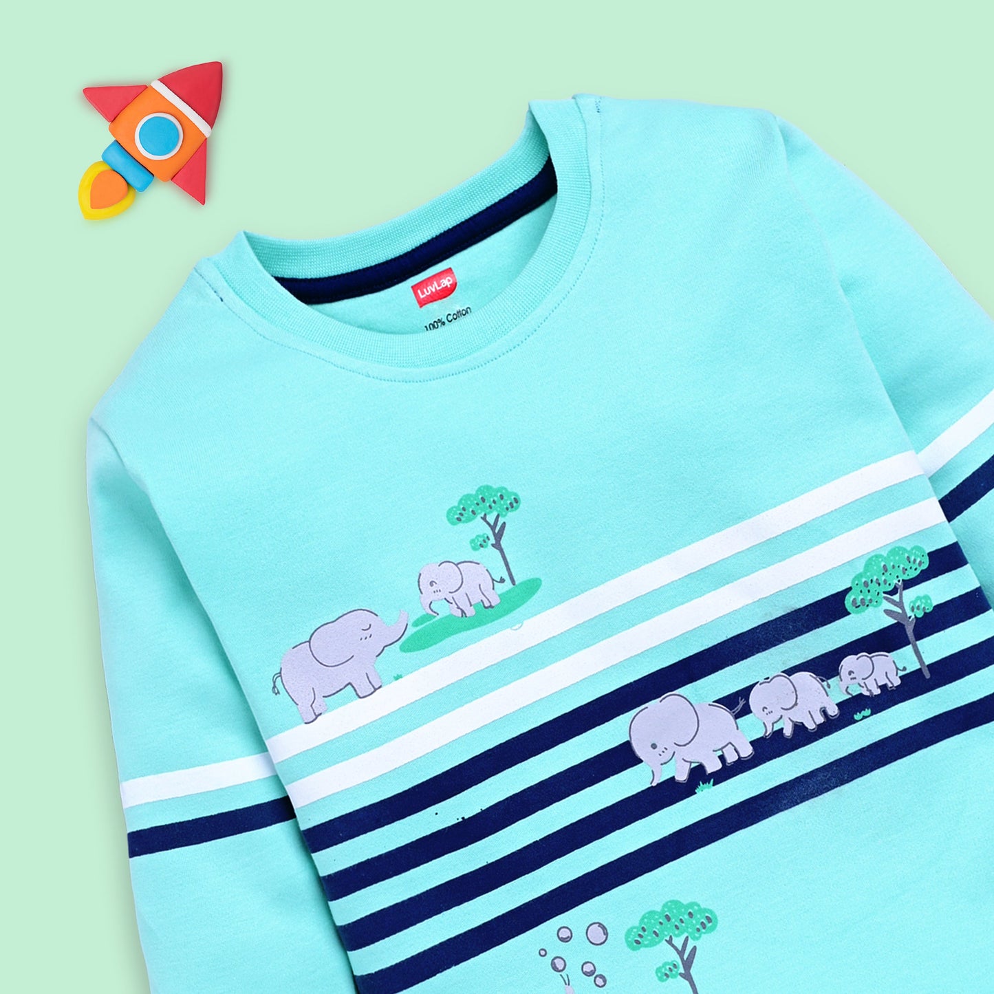 Baby Boys Regular Fit 100% Cotton Full Sleeves Boys T-Shirts Sets Pack Of 4, White, Lt.Pastel Green, Mango, Off White