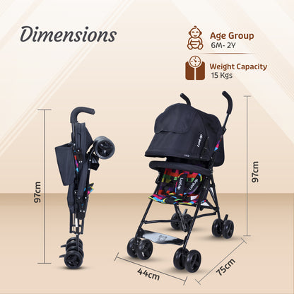 Tutti Frutti Baby Stroller Buggy, Black