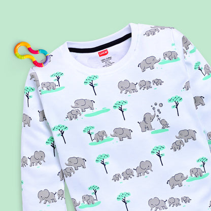 Baby Boys Regular Fit 100% Cotton Full Sleeves Boys T-Shirts Sets Pack Of 4, White, Lt.Pastel Green, Mango, Off White
