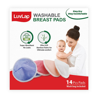 Bamboo Washable Breast Pads, 14 Pcs