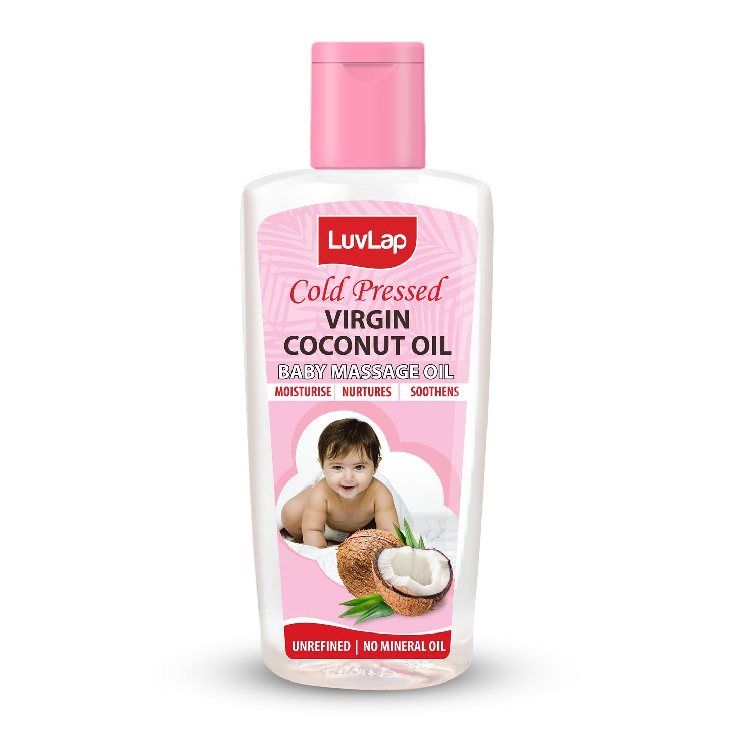 Cold Press Virgin Coconut Baby Massage Oil 100ml, Pink