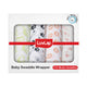 100% Cotton Muslin Baby Swaddles, Animals & Floral White Print, 0-18M+, Pack of 4