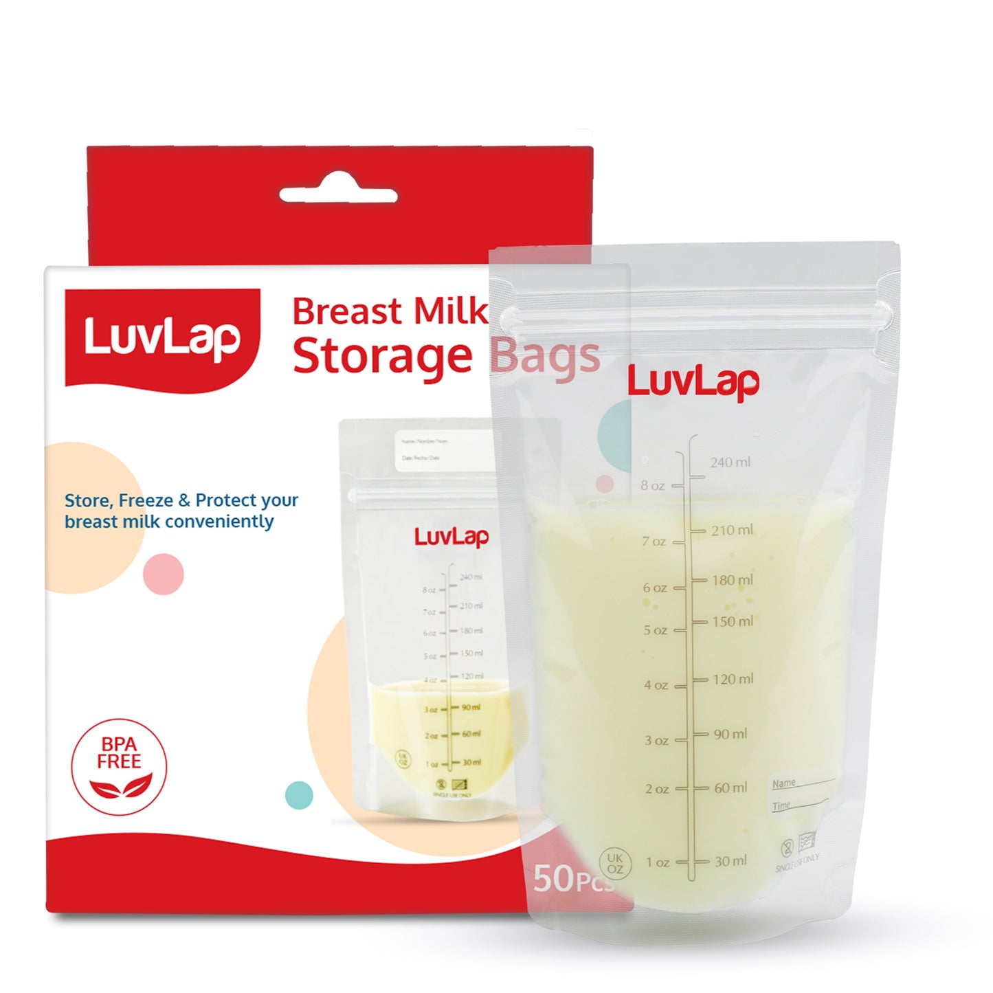 Baby Breast Milk Storage Bags, BPA Free (Pack of 50 Bags)