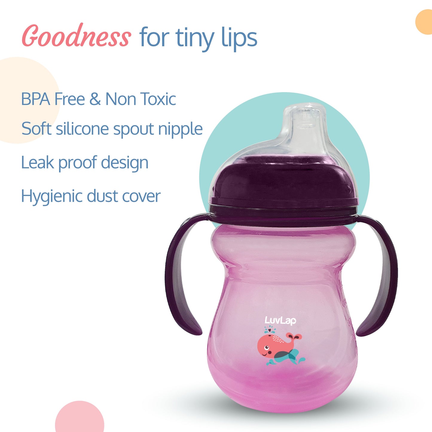 Moby Little Spout Sippy Cup, 240Ml, Purple