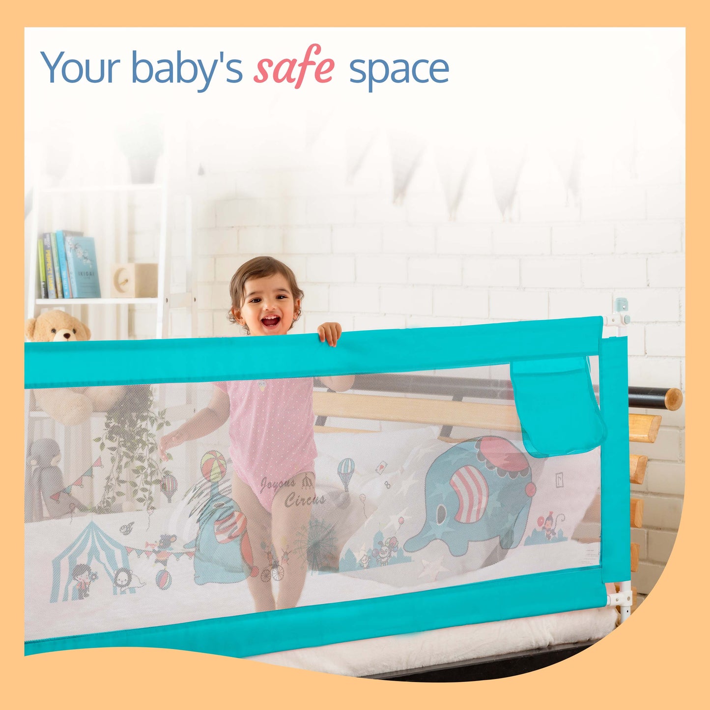 Comfy Baby Bed Rail, Blue