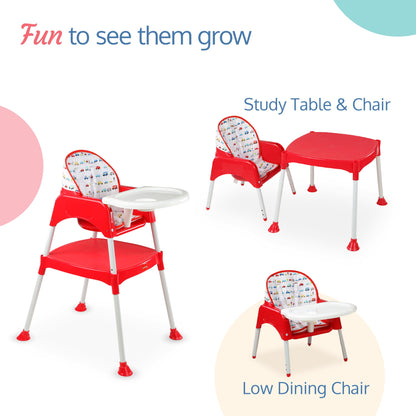 3-In-1 Baby High Chair, Red