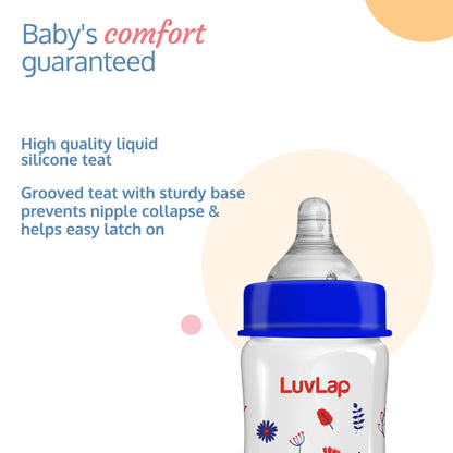 Anti-Colic Wide Neck Natura Flo Baby Feeding Bottle, 250ml