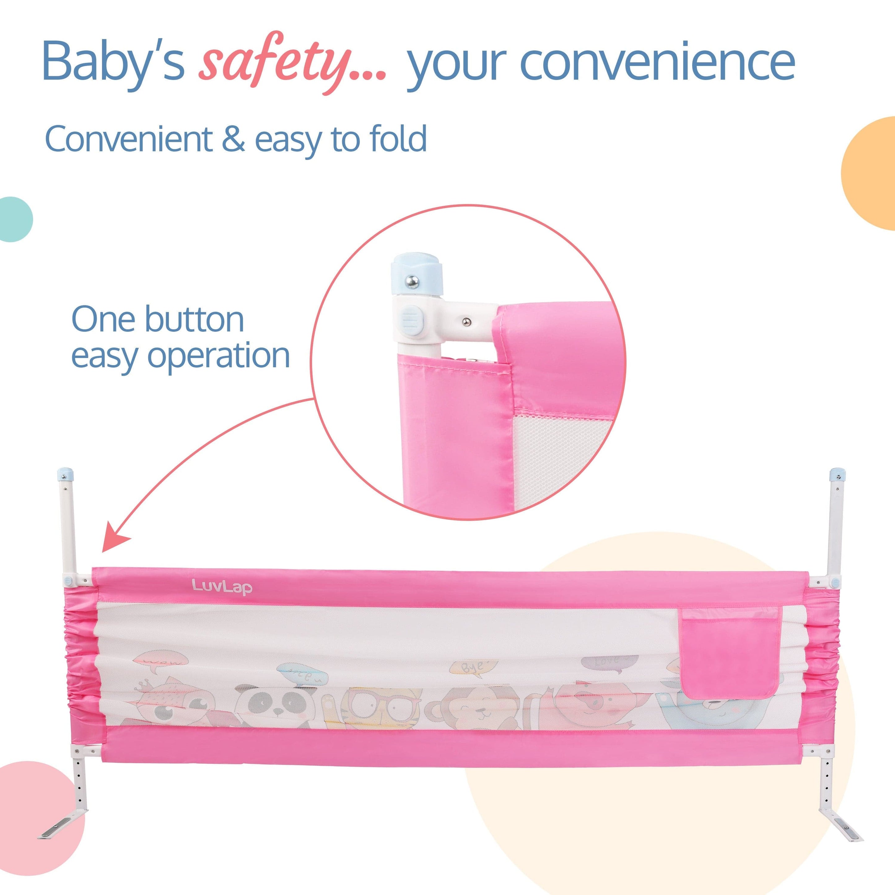 Buy Comfy Baby Bed Rail, Pink Online at Best Price – Luvlap Store