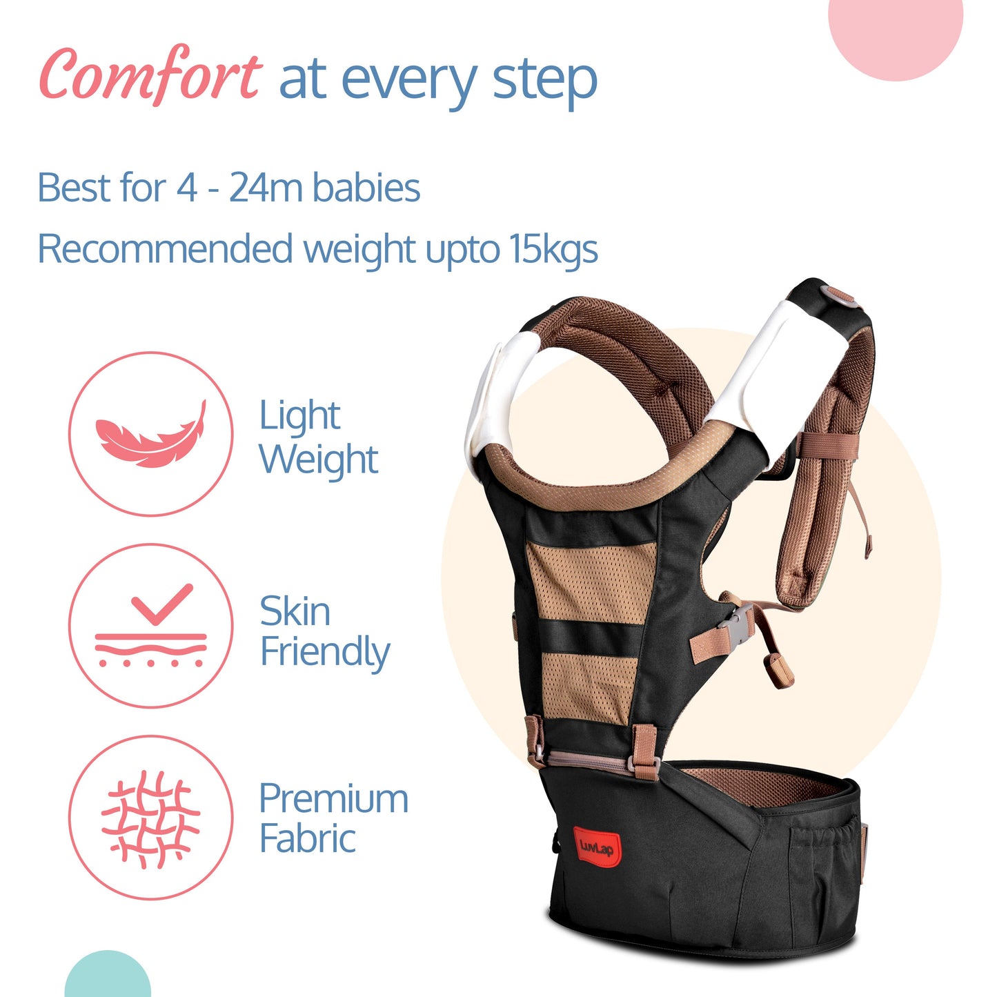 Royal Hip Seat Baby Carrier, Black