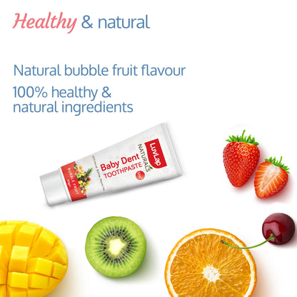 Naturals Baby Dent 100% Natural Toothpaste for Kids, Bubble Fruit Flavour, 50g