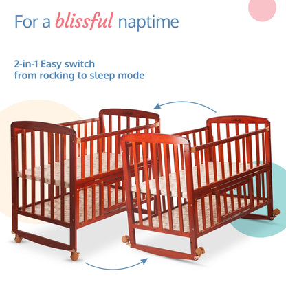 Baby Wooden Cot C-50, Cherry Red