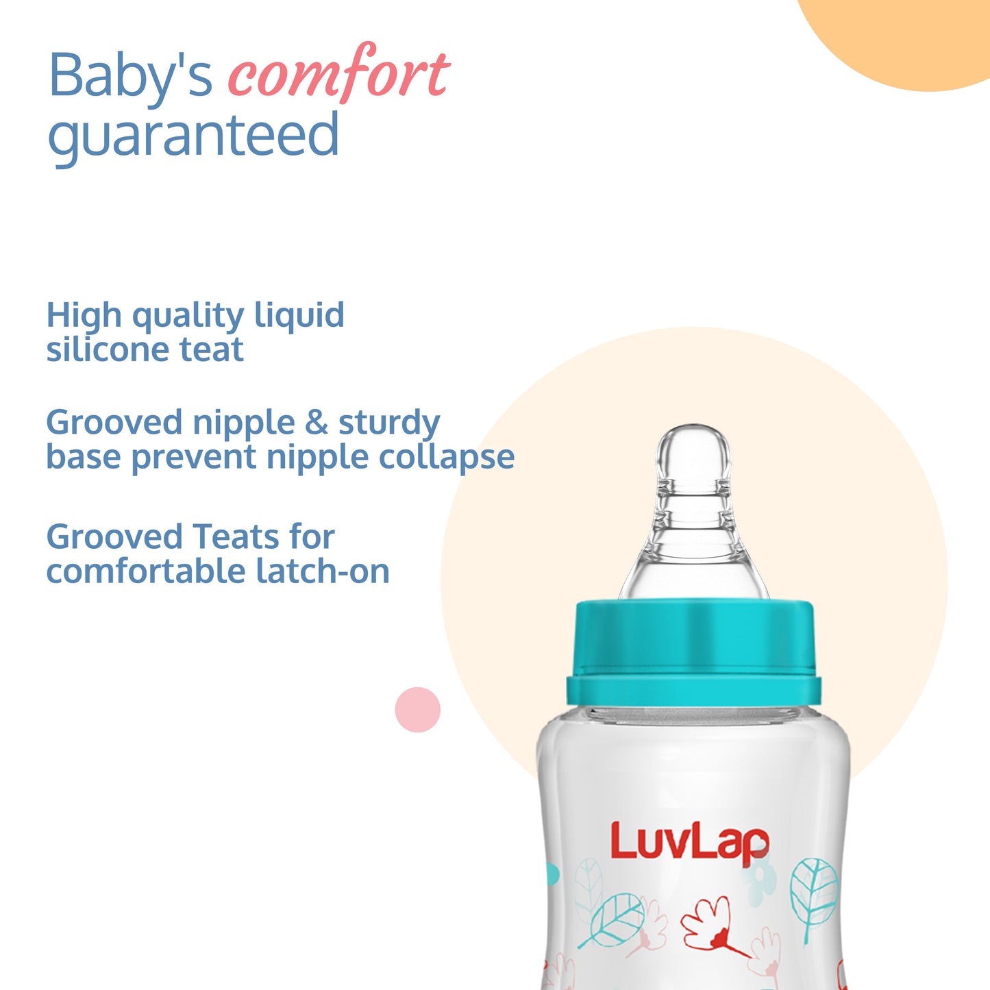 Anti-Colic Slim Neck Essential Baby Feeding Bottle, 125ml, Wild Flower