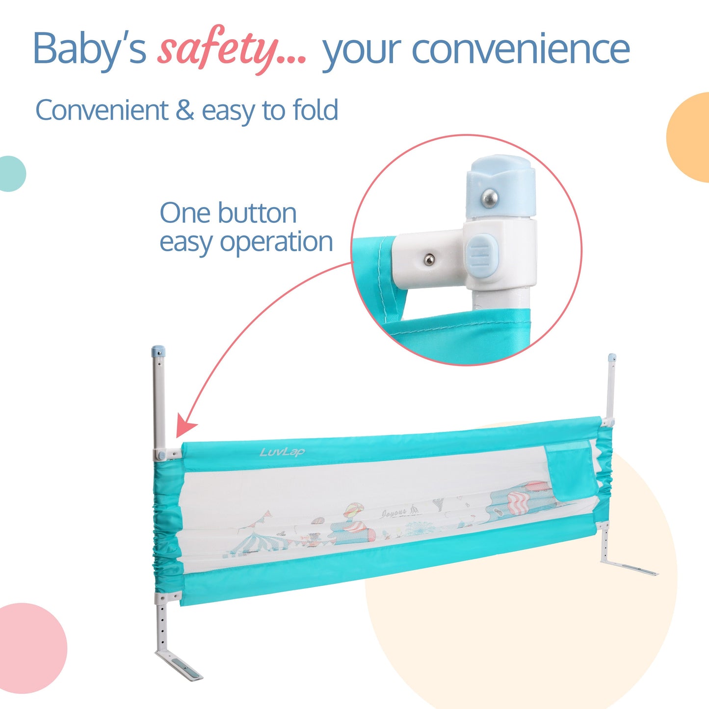 Comfy Baby Bed Rail, Blue