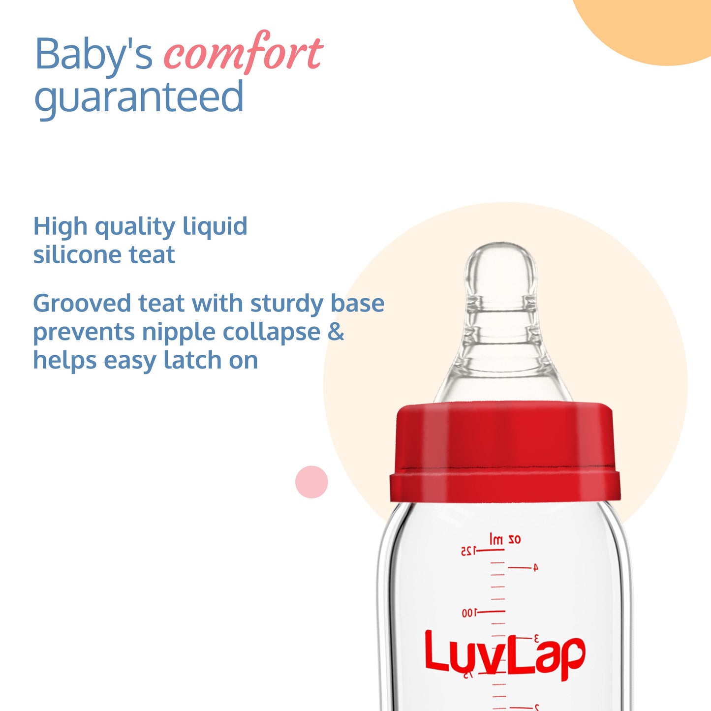 Essential Slim Neck Glass Feeding Bottle, New Born/Infants/Toddler Upto 3 Years, 125ml