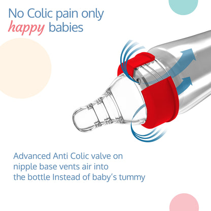 Anti-Colic Essential Teat/Nipple for Slim Neck Bottle, 4pcs, Medium Flow