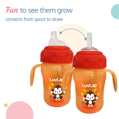 Banana Time 2-in-1 Straw & Spout Cup, 210ml Orange