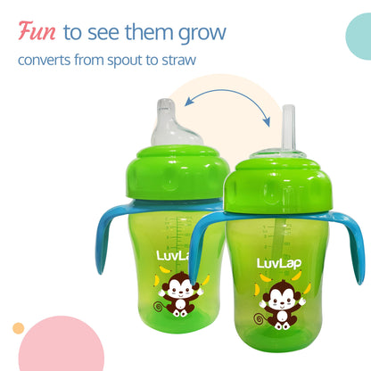 Banana Time 2-In-1 Straw & Spout Cup, 210Ml Green