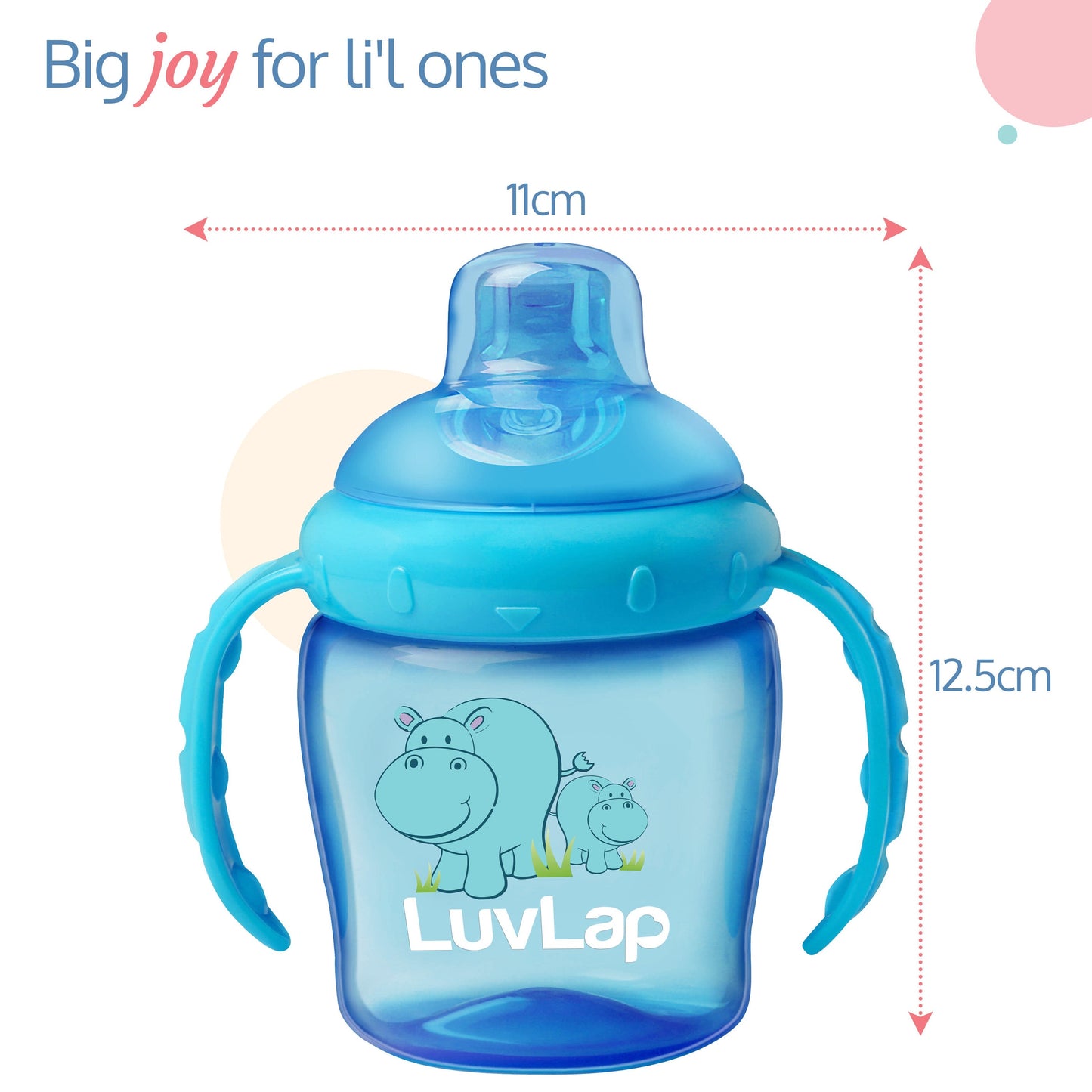 Hippo Spout Sipper for Infant/Toddler, 225ml (Blue)